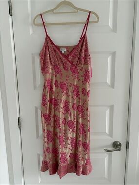 Vintage Etam Pink/Gold Midi Dress